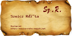 Szeicz Réta névjegykártya